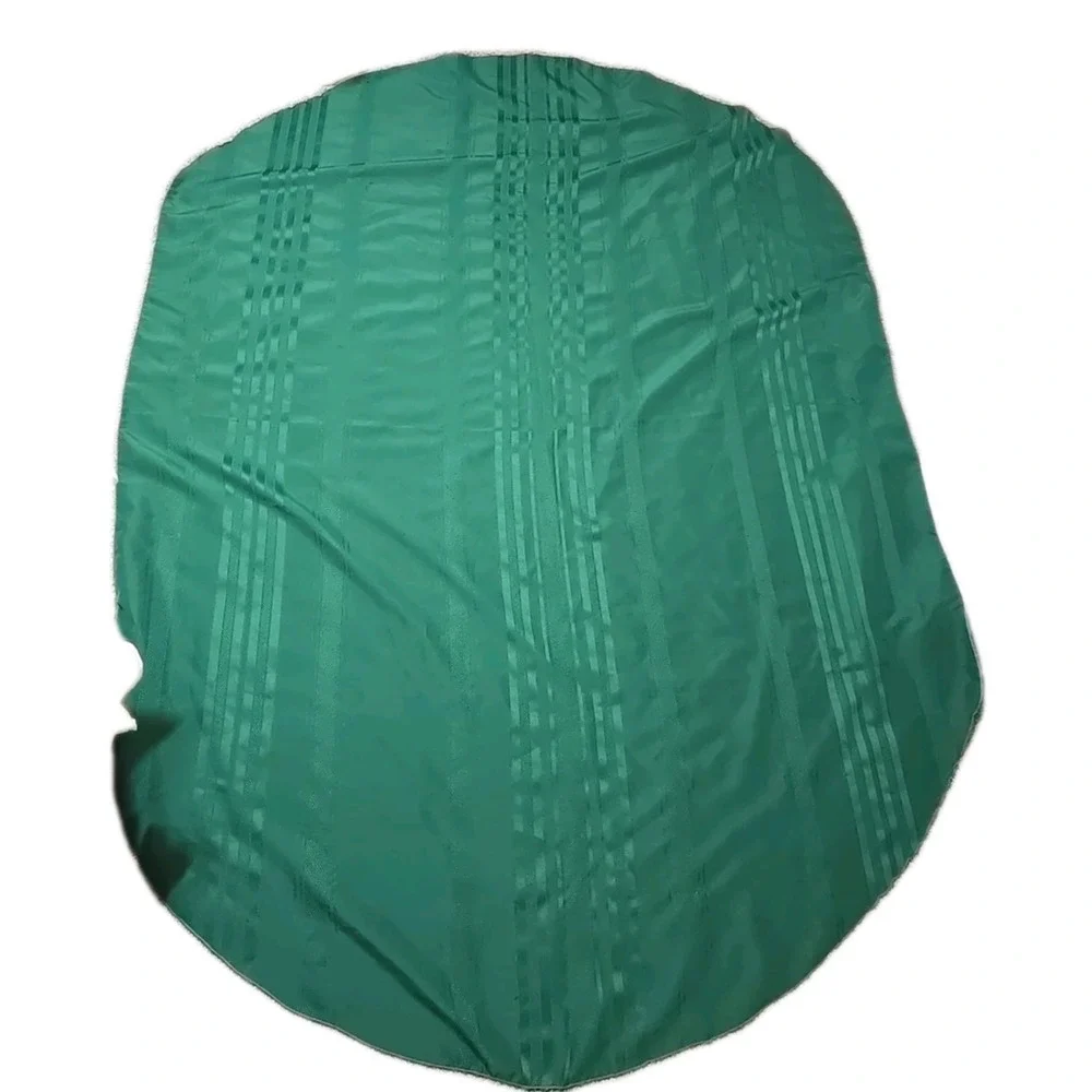 Vtg Green Striped Retro‎ Classic Kitchen Dining Decor Oval Tablecloth 82